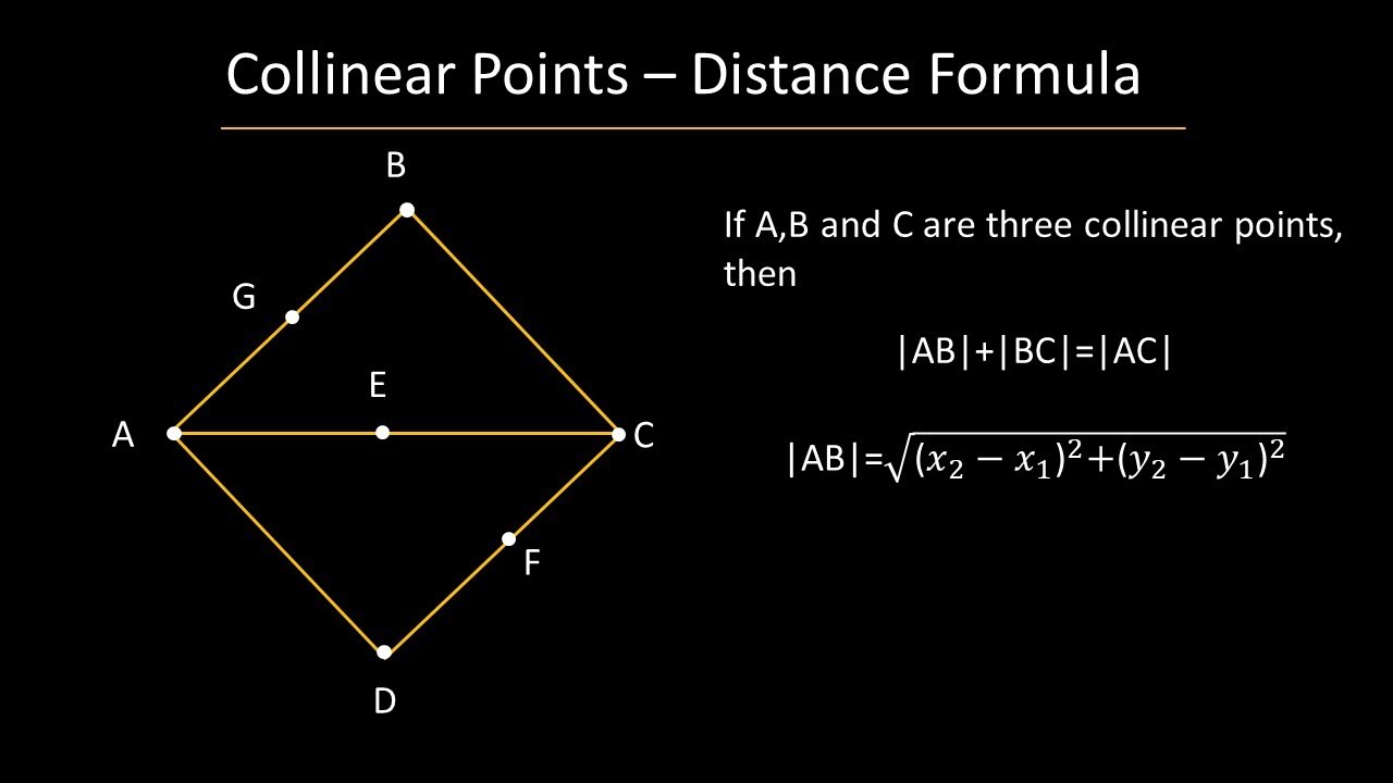 Collinear Points -distance Formula - YouTube