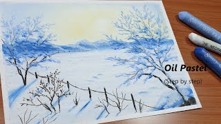  Drawing a winter landscape with oil pastels (Jeju-do \