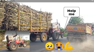 Arjun 555 vs Hindustan 50 HP tractor pulling Heavy Loaded Sugar cane Trolley | Sugar cane load