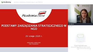 Webinarium Podstawy zarządzania strategicznego PROO1a 26/28 lutego 2020