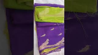 Khadi silk saree with blouse beautiful colour combination zari border by Triyanta Handlooms