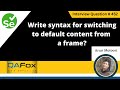 Write syntax for switching to default content from a frame (Selenium Interview Question #452)