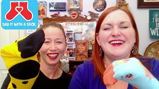 Sister Hangout - Say It With A Sock Review Unboxing - Funny Outtakes My Sister, Elaine - Sister Vlog