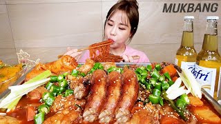 SUB) 통대창 들어간 닭다리 닭볶음탕 (ft. 땡초가득🌶) 먹방 BRASIED SPICY CHICKEN SOUP DAECHANG REAL SOUND ASMR MUKBANG