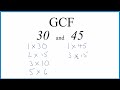 how to find the greatest common factor for 30 and 45