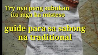 Guide para SA traditional sabong