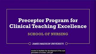 Preceptor Training Program - Video 1