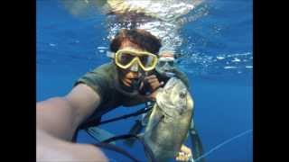 Takapoto top spearfishing Giant Travely Gopro with gopro hero 3silver