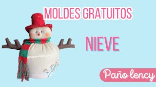 Como hacer muñeco de nieve en paño lency / fieltro - Manualidades navideñas-  El Rincón de Beatriz