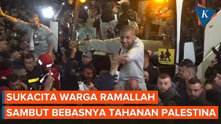 Momen Bahagia Warga Palestina Dibebaskan Israel di Ramallah