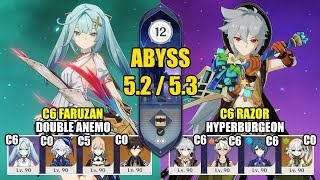 C6 Faruzan DPS Build \u0026 C6 Razor Hyperburgeon | Spiral Abyss 5.2 / 5.3 | Genshin Impact 【原神】