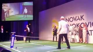 Novak Djokovic vs Boris Becker fun & games tennis - priceless video!