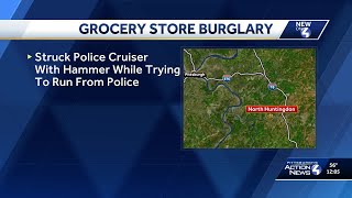 Man accused of shattering police car windshield with hammer after Aldi break-in