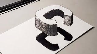 How To Drawing 3D Floating Letter "C" - 3D Trick Art for Fun on Paper (Anamorphic Illusion)
