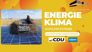 CDU: ENERGIE \u0026 KLIMA - WAHLPRÜFSTEINE 2025