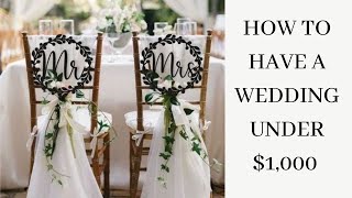 How To Have A Wedding Under $1000