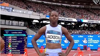 Ta Lou BEAT Shericka Jackson In 100m || 2023 LONDON DIAMOND LEAGUE