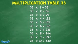 Multiplication Table 33