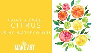 Sliced Citrus Watercolor Paint Tutorial