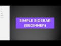 How to Create a Simple Sidebar with HTML, CSS & JavaScript (Beginner Tutorial)
