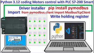 Python coding connect with PLC S7-200 Smart write holding register control by buttons
