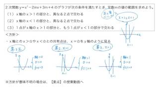 【例題】２次関数のグラフとｘ軸との共有点の位置その２