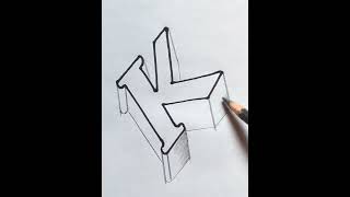 How to draw 3D K letter