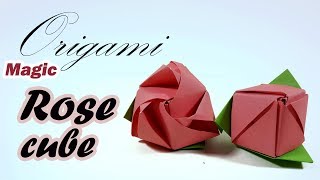 Origami Magic Rose Cube 🌹 How To Make an Origami Magic Rose Cube - DIY Modular Rose ACTION ORIGAMI