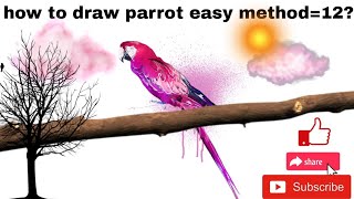 how to draw parrot 🦜 easy method? || 12= draw parrot || #shorts #art #drawing #youtubeshorts #viral