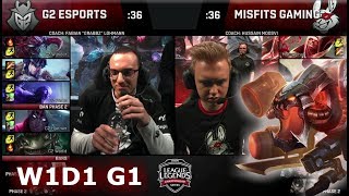 G2 eSports vs Misfits | Week 1 Day 1 of S8 EU LCS Spring 2018 | G2 vs MSF W1D1 G1