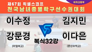 제67회픽셀스코프종별대회 이수정,강문경(이일여고)  VS 김지민,이다은(문산수억고)