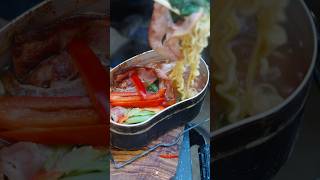 【キャンプ飯】辛ラーメン最強アレンジはこれや！🔥Shin Ramyun Arrangement 신라면 辛拉面 #cooking #foodie #food #asmr #camp