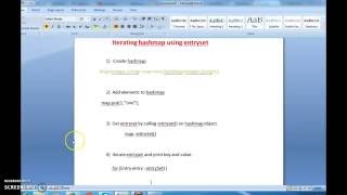 How to iterate hashmap using entryset?