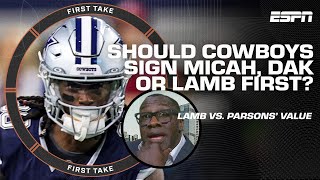 Is CeeDee Lamb's Cowboys extension a TOP priority? 🤔 'PARSONS OVER LAMB!' - McFarland | First Take
