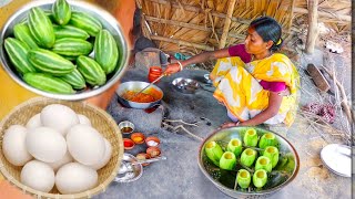 primitive method Parwal Anda curry recipe cooking by santali tribe women||rural village Life