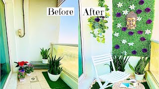 EXTREME BALCONY MAKEOVER | RENTER FRIENDLY | TRANSFORMATION | in Malayalam.