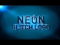 Neon Glitch Logo After Effects Template