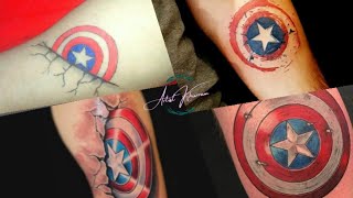Captain America shield tattoo // hand tattoo // best captain America shield tattoo ideas