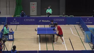 松平賢二 vs 西康洋｜シチズンカップ 第31回日本卓球リーグ選手権・ビッグトーナメント福島大会 男子シングルス 予選リーグ