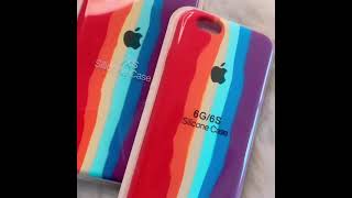 Capa Arco- Iris de Silicone para iPhone