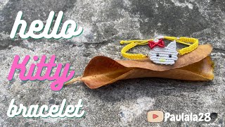 How to make Hello Kitty bracelet•Vòng tay hello kitty• Macrame tutorial• DIY