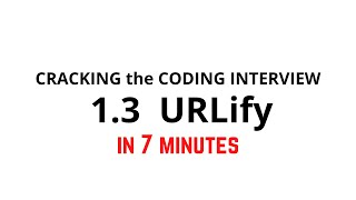 1.3 URLify | Cracking the Coding Interview Solution