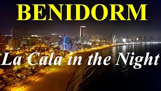 SPAIN: BENIDORM. La Cala in the night. Beautiful views and nice music.