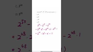 Calculate 2^{50}-2^{49}-2^{48} , the result is equal to （ ）   #maths #mathematics