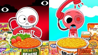 SPRUNKI ASMR - Tele Normal VS Tele Horror Convenience Store Food Mukbang | Incredibox Animation