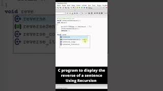 C Program to Reverse a Sentence using Recursion