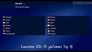 Eurovision 2021 VOTING SIMULATION: 30 youtubers top 14