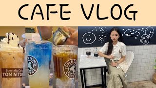 cafe vlog in korea 🥤🍦- working at tom n toms