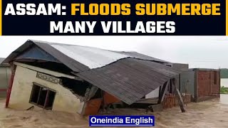 Assam: Torrential rains trigger floods in South Salmara district | Watch | Oneindia News *news