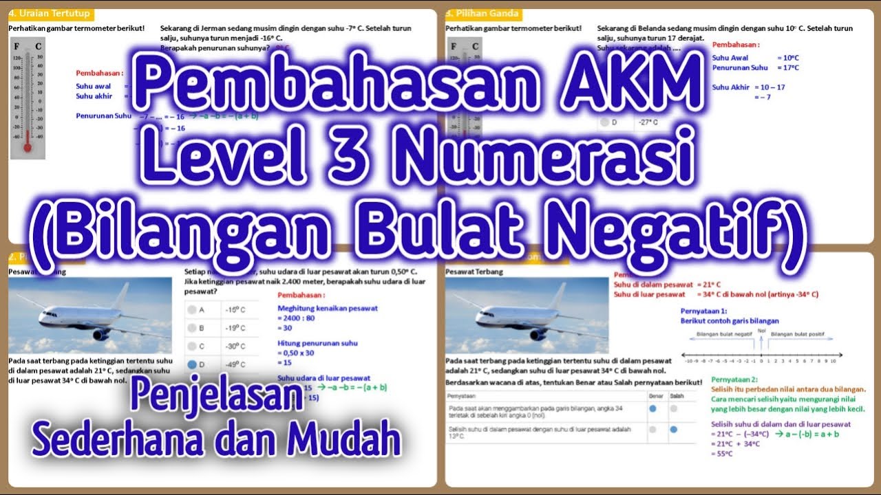 Pembahasan Contoh Soal AKM-ANBK Level 3 Numerasi | Bilangan Bulat ...